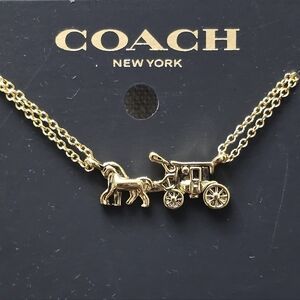 COACH Horse And Carriage Double Chain Necklace